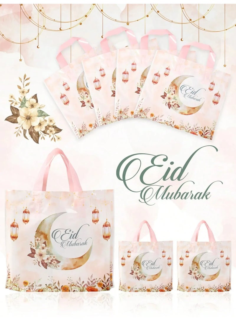 Elegant Eid Decoration – Large Floral “Eid Mubarak” Gift Bags, Set of 10 Durable Favor Bags for Sweets and Gifts, Strong Material for Safe Carrying, Perfect for Eid Celebrations - Image 5